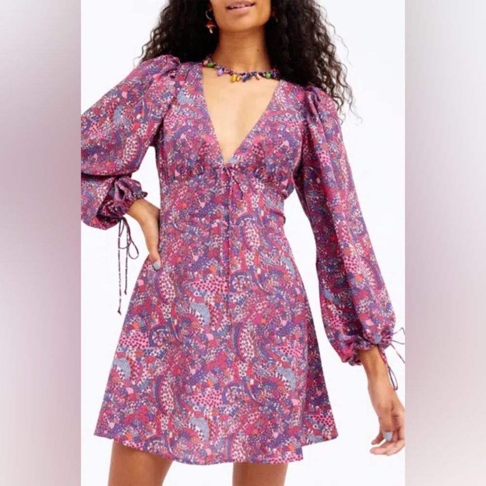 FOR LOVE & LEMONS nwt Tonya mini long sleeve open back dress xs/s fit